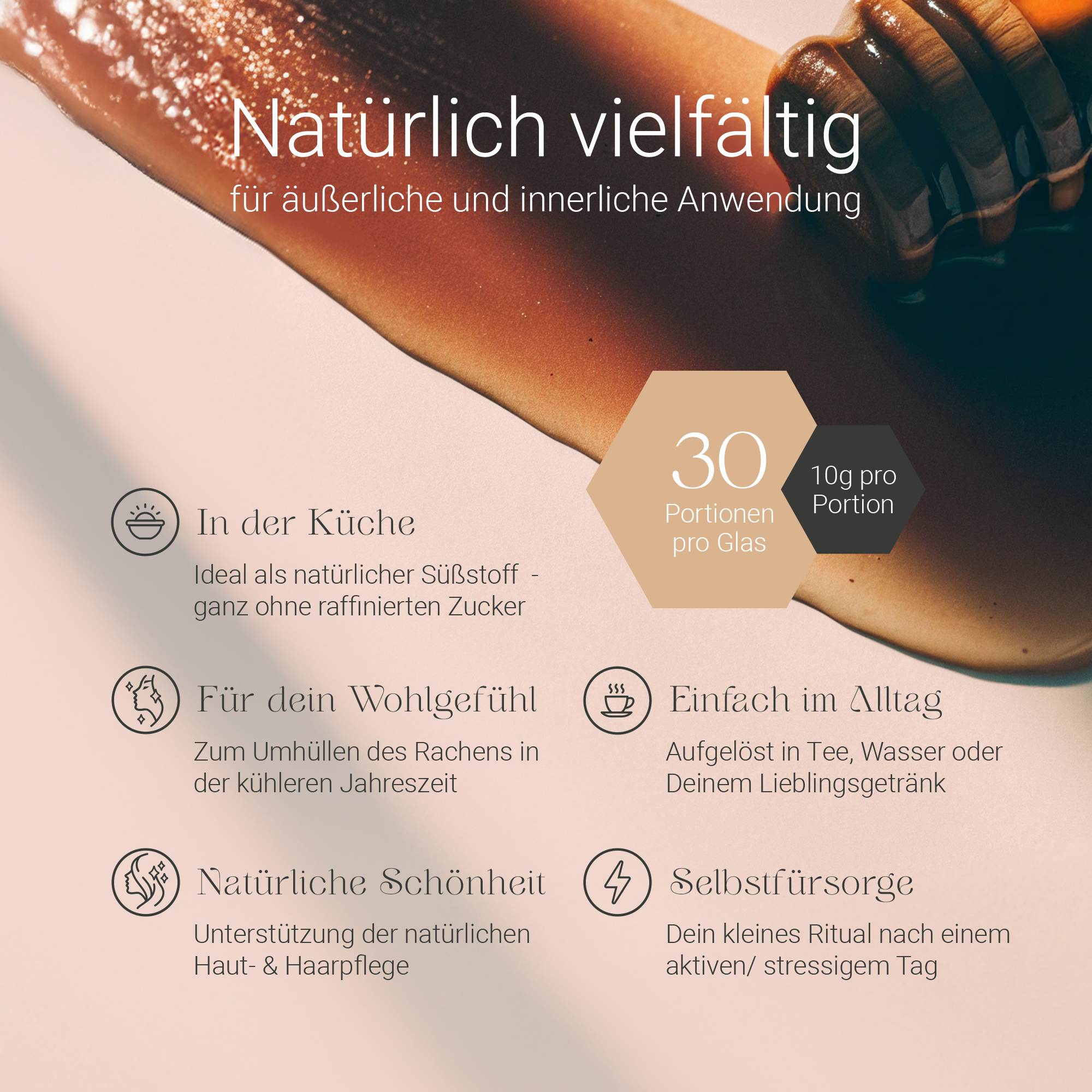 Anwendungsmöglichkeiten von Kiaora Manuka Honig MGO 300+ in Küche, Tee und Pflege