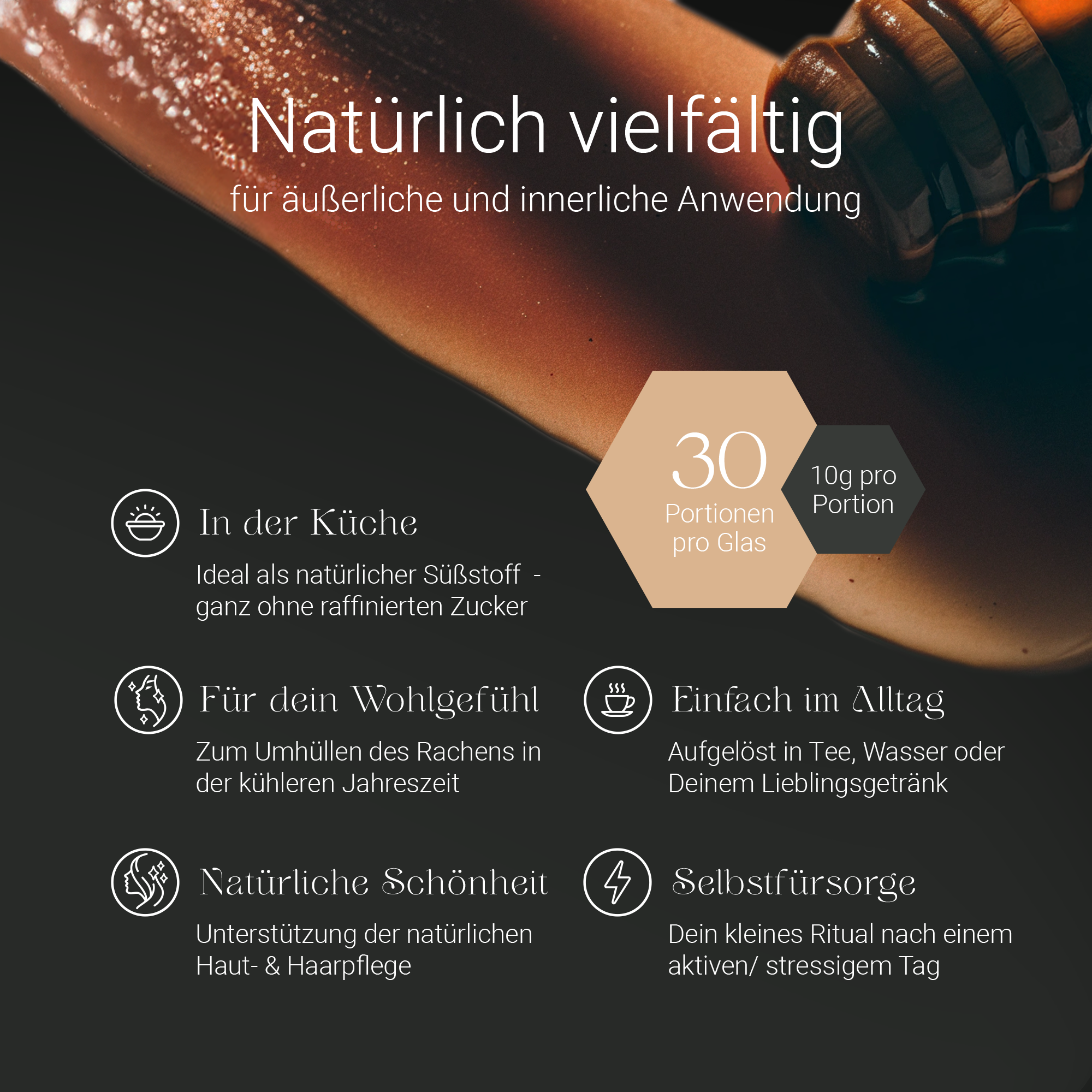 Anwendungsmöglichkeiten von Kiaora Manuka Honig MGO 550+ in Küche, Tee und Pflege