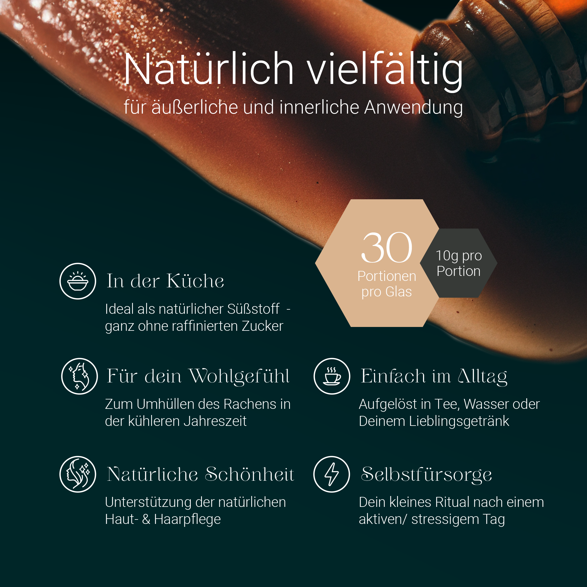 Anwendungsmöglichkeiten von Kiaora Manuka Honig MGO 850+ in Küche, Tee und Pflege